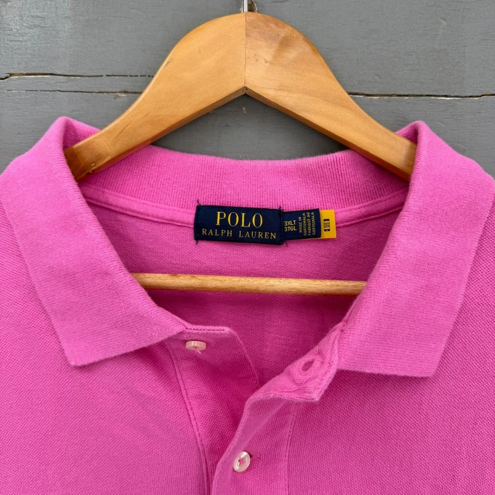 Polo Ralph Lauren Polo Shirt Pink Short Sleeve Pony Logo 3XLT